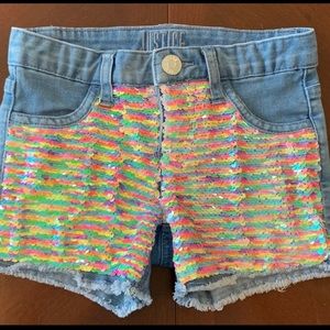 Justice Flip Sequin Girls’ Shorts Size 7